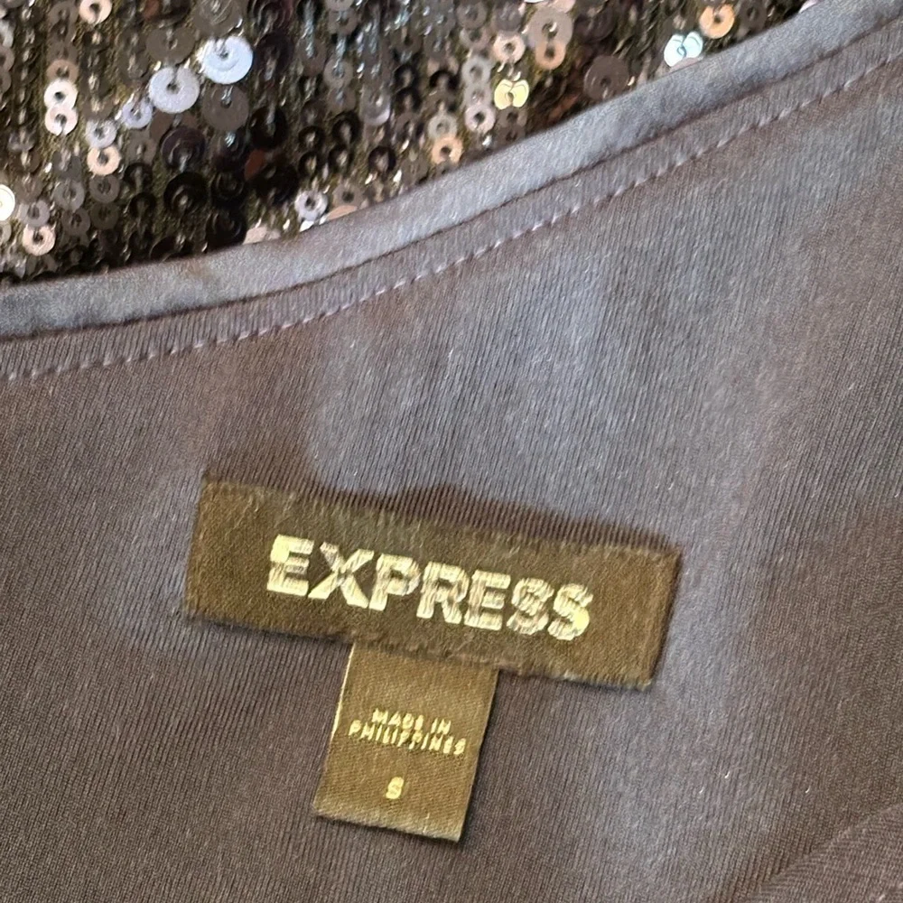 Express Navy Blue Sequin One Shoulder Dress size Small NWOT